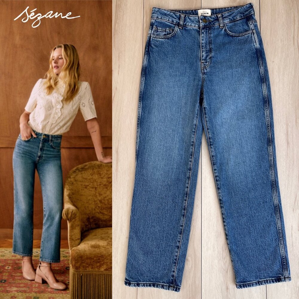 Sezane Blue Straight Leg Jeans